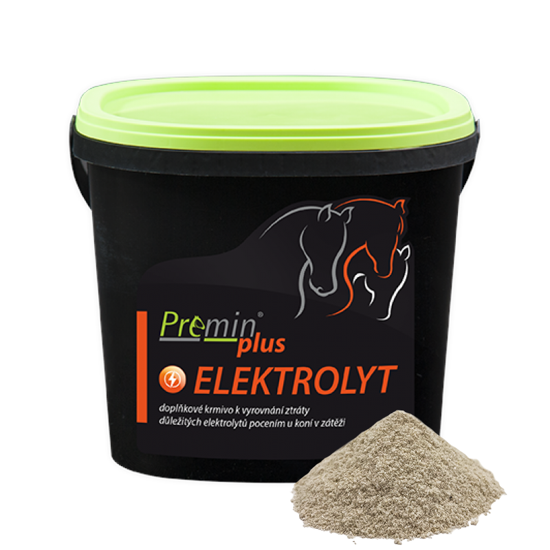 Premin® plus ELEKTROLYT K vyrovnání ztráty důležitých elektrolytů pocením u koní v zátěži - Hmotnost: 1 kg